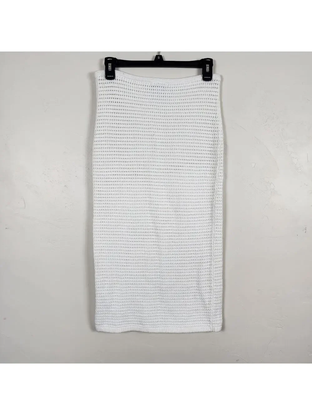 House of Harlow 1960 White Knit Stretch Midi Skirt Size Medium Pencil Style Boho